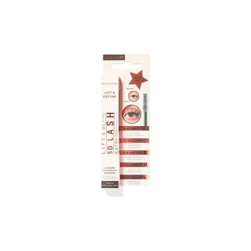 Rímel Makeup Revolution Lift and Define 5D Color Negro Cruelty