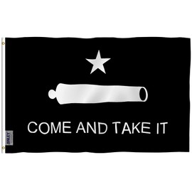 Anley Fly Breeze 3x5 Foot Come And Take It Flag - Vivid Color and Fade Proof - Canvas Header and Double Stitched - Gonzales Historical Flags Polyester with Brass Grommets 3 X 5 Ft (Black)