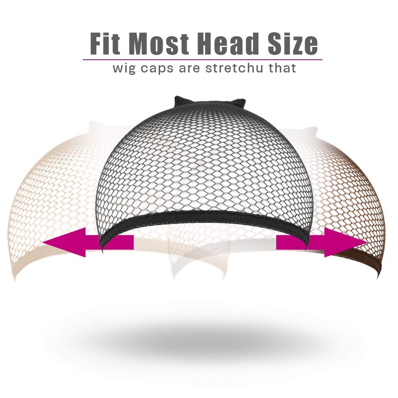 MORGLES Wig Cap, 6pcs Hair Net for Wig Closed End