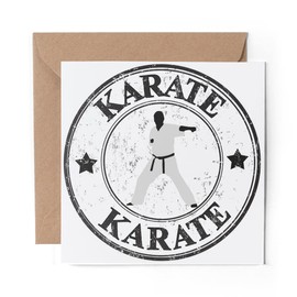 1 x Greeting Card Karate Champion Black Belt Martial Arts - Blank Birthday Celebration Anniversary #4795