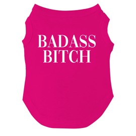 Bada$$ B*tch Dog Tee Shirt Sizes for Puppies, Toys, and Large Breeds (Hot Pink, Medium 26)