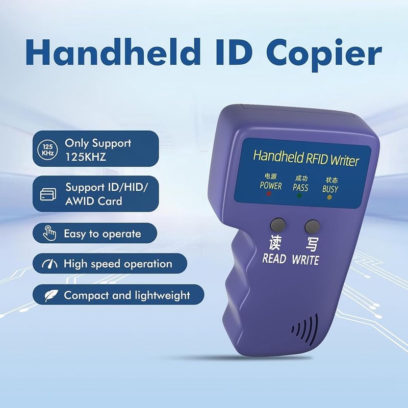 Doxiuyo Handheld ID Copier 125khz RFID Reader Writer Duplicator Handheld
