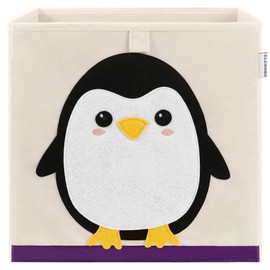 CLCROBD Foldable Animal Cube Storage Bins Fabric Toy Box/Chest/Organizer for Kids Nursery, 13 inch (Penguin)