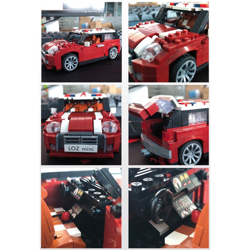 Car scale model to be assembled with mini-blocks. Typical English