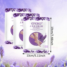 3 Paar Fußpeeling Masken, Exfoliating Fussmaske, Einweg Fußmasken Socken, Hornhautentferner Füße Maske, Feuchtigkeitsspendende Peeling Fußmaske, Hornhaut Socken, Foot Exfoliating Mask, Lavender