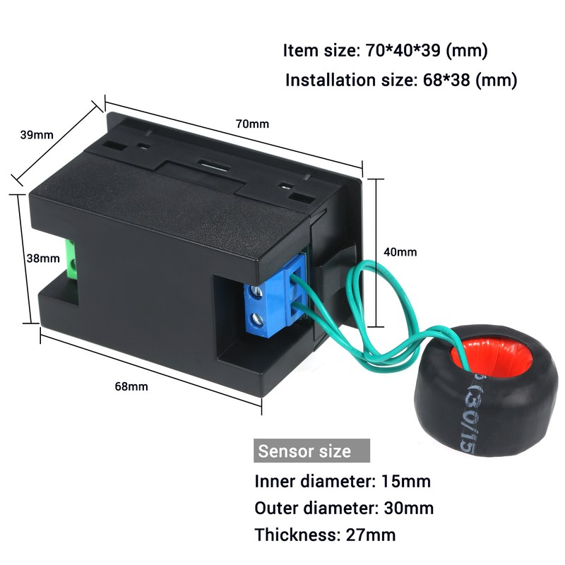 Multi-Function Single Phase Digital Meter LCD Display AC Voltage AC