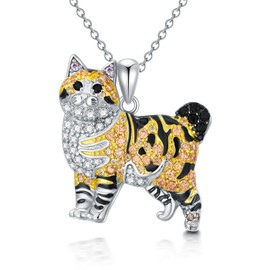 SELKAT Cat Necklaces 13 Breeds of Cats Necklaces S925 Sterling Silver Bombay Cat Pendant for Women