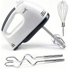 Electric Hand Mixer, 7 Levels Hand Mixer, Includes 2 Whisks, 2 Stainless Steel Dough Hooks, 1 Whisk, Dishwasher Safe