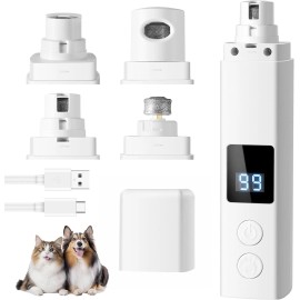 Brand: Irokasbar 4-Speed Dog Nail Grinder, Professional Trimmers with UV Light white