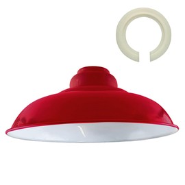LEDSone Industrial Pendant Ceiling Light Shade, Retro Kitchen Pendant Ceiling Lights Vintage Metal Loft Bar Hanging Chandelier Lighting Rustic Pendant Lamp Shade (Red)