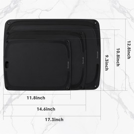 Wood Fiber Cutting Board for Kitchen - Premium Wood Fiber Cutting Board with Juice Groove and Non-slip Feet, Dishwasher Safe, Knife-Friendly Chopping Board for Meat, Bread, Fruit, 17.3”x12.8”, Black