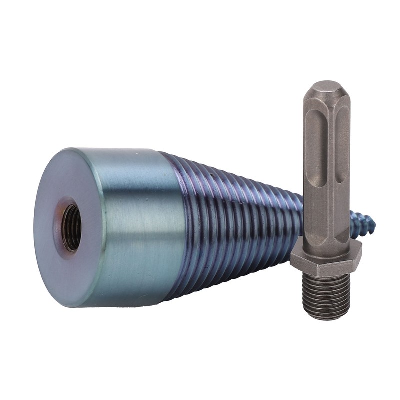 Firewood Split Drill Bit Square Shank BluePlated Screw Cone Head