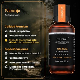 Bienat Aromaterapia Aceite Esencial de Nueva Naranja 30mL