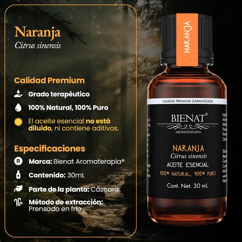 Bienat Aromaterapia Aceite Esencial de Nueva Naranja 30mL