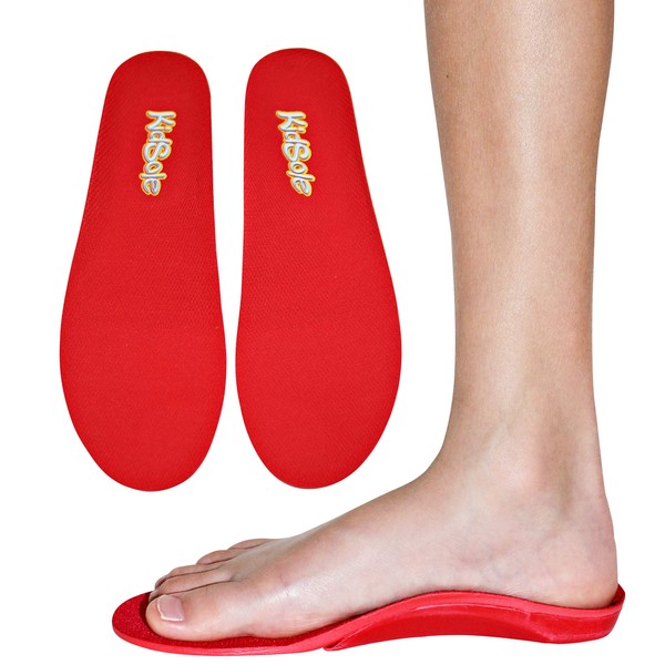 Red Orthotic Sports Insole by KidSole -- Lightweight Soft & Sturdy Orthotic Technology For Active Children With Flat Feet and Other Arch Support Problems (US Kids Sizes 4-6 (24 CM))