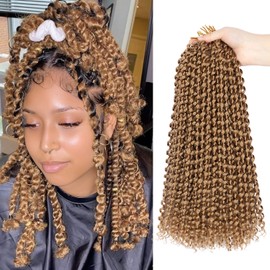 Ubeleco Blonde Passion Twist Hair,10 Inch Water Wave Crochet Hair For Women Short Passion Twist Crochet Hair Passion Twists Braiding Hair Curly Braiding Hair Extensions (10 Inch (Pack of 2), 27)