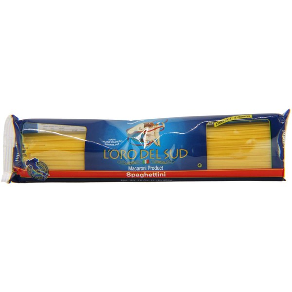 Spaghettini Pasta, 4pack, Italian Pasta, Premium Quality Product of Italy 16 Ounce (4 Pack) by L'Oro del Sud.