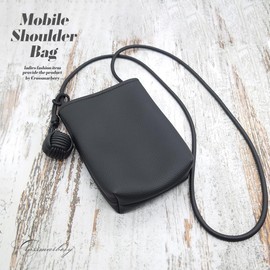 Cross Marberry CY108 Women's Smartphone Shoulder Bag, Crossbody Charm, Small, Lightweight, Cute, Portable, Gusseted, Black