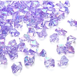 ERBO Gemstones for Children, Pack of 100 Diamonds Children, Purple Diamonds Decoration, Vase Decoration, Confetti Table Wedding, Diamond, Acrylic Crystal Stones for Children's Birthday Weddings, Table