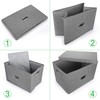 Valease Large Linen Fabric Foldable Storage Bins with Removable Lid