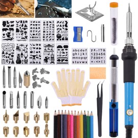 Tanstic 49Pcs Wood Burning Kit with Adjustable Temperature, Pyrography Wood Burning Pen Professional Wood Burning Tool for Carving/Soldering