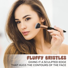 Profusion Cosmetics Pincel Angular Para Polvos Artistry Series Makeup: Cerdas Sintéticas Densas Para Rubor, Contorno E Iluminador, Mango Mate Ligero Y Ondulado, Acabado Suave Al Tacto.