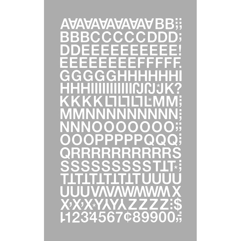Chartpak Vinyl Letters and Numbers (CHA01016), 1/2 Inch High