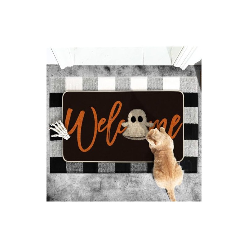 Artoid Mode Tapete de Entrada Boo Halloween Bienvenida 43x73 cm