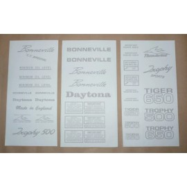 eurojamb Triumph Waterslide Decal SET COMPL 3 4 5 bonneville daytona 500 650 frame covers