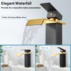 Midanya Waterfall Bathroom Faucets, Single Handle 1 Hole Bathroom Sink
