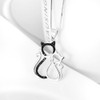 Silver Mountain 925 Sterling Silver Cubic Zirconia Double Cats Pendant