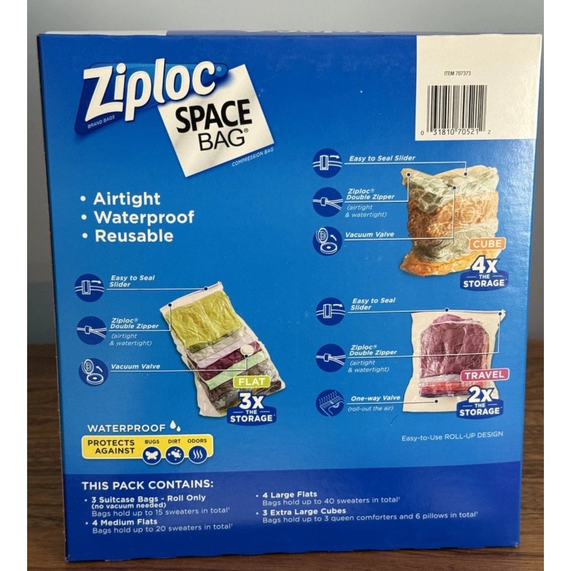 Ziploc New Ziploc Vacuum Seal Space Bag Variety Pack of