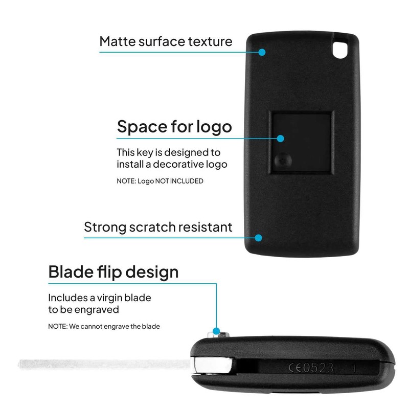 OcioDual 2 Button Remote Key Shell CE0523 with VA2 Blade