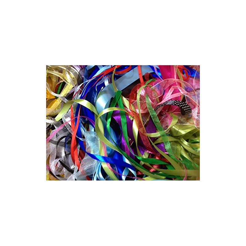 10M Bundles of Mixed Ribbon off cuts Assorted Colours /