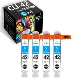 ColorPrint Compatible CLI42 Ink Cartridges Replacement for Canon CLI-42 CLI 42 CLI42C CLI-42C for PIXMA Pro-100S Pro-100 Pro100 Pro100S Pro 100S 100 Laser Printer (Cyan, 4-Pack)