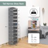 isightguard Vertical Shoe Rack, 10 Tier Grey Narrow Shoe Organizer