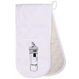 'Post Box With Robin' Double Oven Glove/Mitt (OG00027509)
