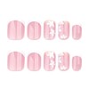 French Tips Press -On Nails Short Square Fake Nails -White