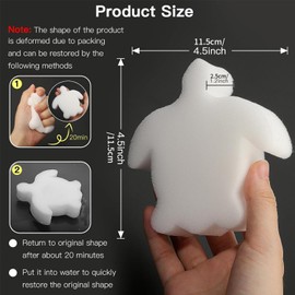 Zalizr 12 Pack Hot Tub Scum Absorber, Pool Oil Absorbing Sponge, Turtle Shape Scum Removal Filter Sponge, Effective Spa Cleaning Accessories (White)
