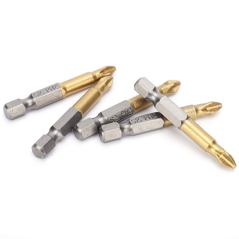 5pcs 50mm PH2 Cross Head Screwdriver Drill Bits Set Anti-skid