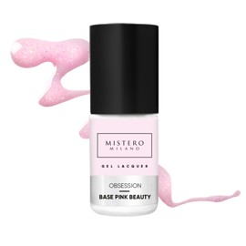 Mistero Milano OBSESSION BASE Pink Beauty UV LED Base for Nails - Cover Base - UV Base Coat Hybrid - Beginner DIY Nail Art Manicure Salon, Durable - Base Coat for Nails Treatment - 12 ml