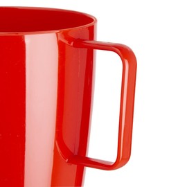 Olympia Kristallon Polycarbonate Plastic Handled Beakers Set 284 ml (Pack of 12), Red, Unbreakable & Shatterproof, Picnic Cups, Cold & Hot Drinks up to 100°C, Dishwasher Safe, CE289
