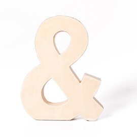 kadoh Wooden and Sign, Et Sign & (20 cm) for Standing, Handmade Wooden Letters in Vintage Look as Decoration (Cream-White Vintage)