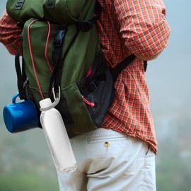 TIXIPEM Water Bottle Hanging Buckle Clip [3PCS] - Water Cup Holder for Bike & Hiking & Camping & Traveling - [Grey - Silicone - 3.34IN] Portable Secure Bottle Holder