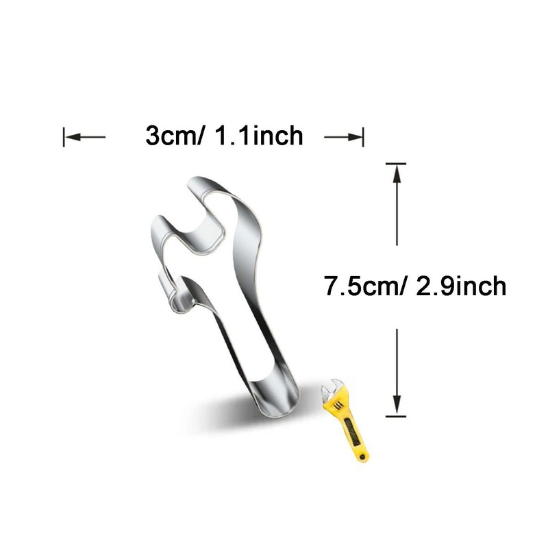 WJSYSHOP Adjustable Wrench Coach Spanner Shape Cookie Cutter