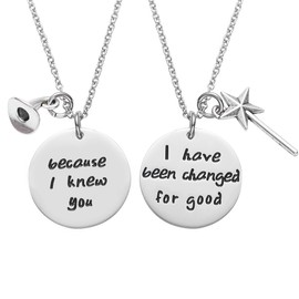 Melix Home Because I Knew You,I Have Been Changed for Good for Sister Friendship BFF Necklace Set of 2