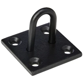 Merriway BH04490 8mm Heavy Duty Steel Staple on Plate for Chain etc, 50x50mm - Black Steel