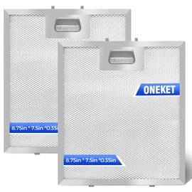 W10915369 Heavy Duty Stainless Steel Range Hood Filter,Replacement with Metal Clips, Commercial-Grade Aluminum Mesh,Fits Whirlpool & Jeen Air, 8.75 x 7.5 x 0.35 Inch, 2Pcs by oneket (stainless steel)
