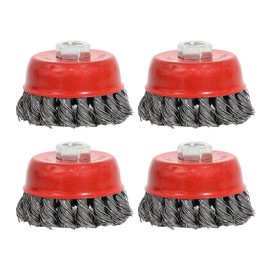 4pcs Wire Brush Angle Grinder Twist Knot Wire Brush Set Kit for 115mm Sander Angle Grinder Ø 75 mm M14