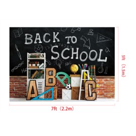 Kate Back to School Photography Backdrops Black Chalkboard Background for Kids School Party Banner,7x5ft